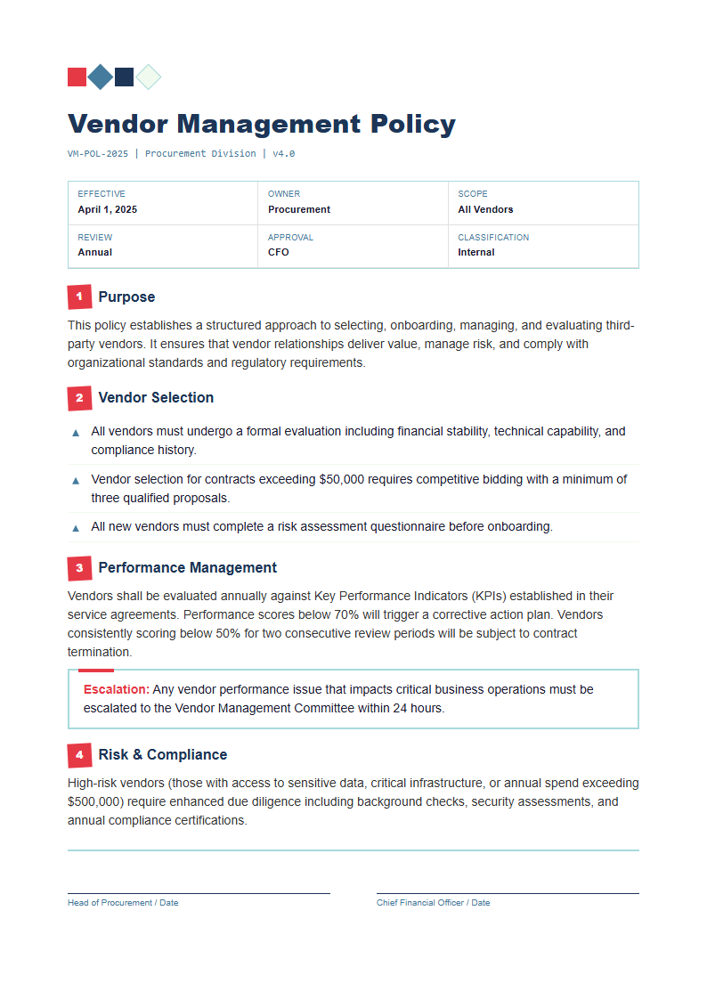 Abstract geometric policy with triangular accents